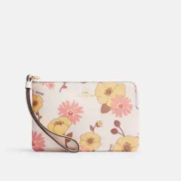 Coach Accessories - Brand New Coach Corner Zip Wristlet With Floral Cluster Print